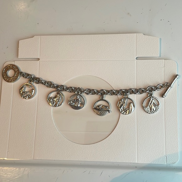 Miracles of Christ heavy sterling silver reversible seven charm bracelet - Picture 2 of 16